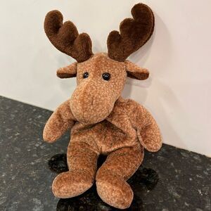 Mary Meyer Moose Plush Beanie Stuffed Toy Animal Bull 1998 Little 9”